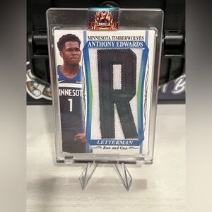 Custom Run and Gun Minnesota Timberwolves Anthony Edwards Letterman Card